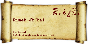 Rimek Ábel névjegykártya